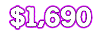 a purple and white sign with the words $ 16 000