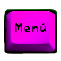 a pink keyboard with the word menu on it