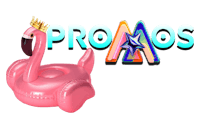 a pink flamingo with the word promos on it