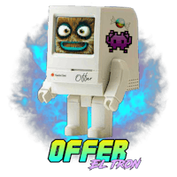 a lego computer with the words offer eltron